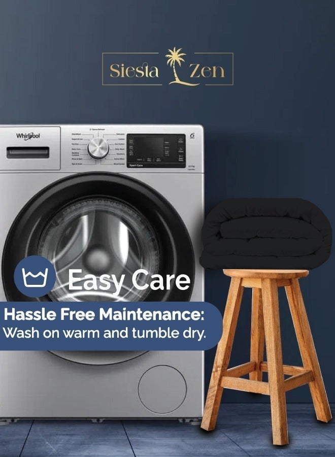 Siesta Zen Microfiber Duvet Cover Set (1 Cover + 2 Pillowcases) – Ultra Soft, Wrinkle-Resistant, Breathable & Lightweight –  Button Closure – Machine Washable Bedding Set - Image 4